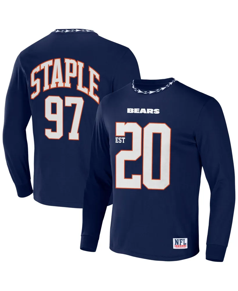 Men's Nfl X Staple Navy Chicago Bears Core Long Sleeve Jersey Style T-shirt