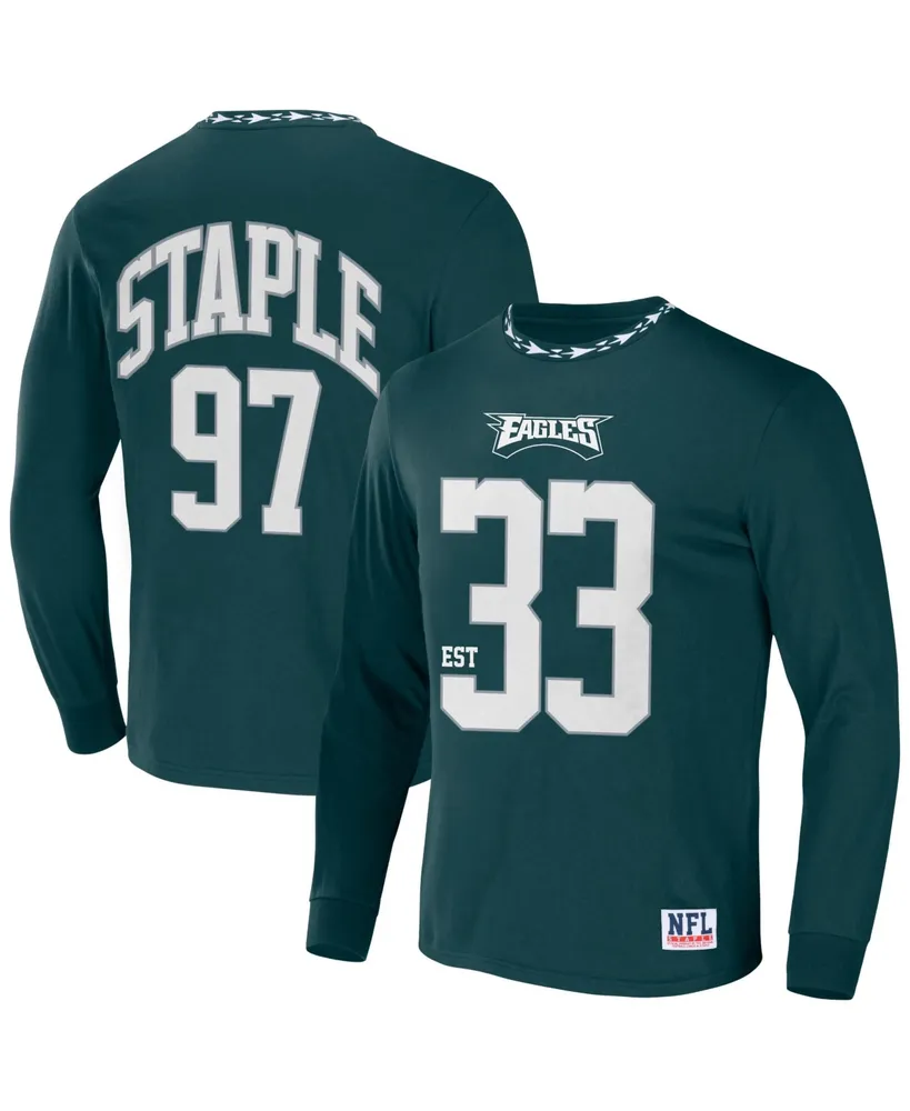 Men's Nfl X Staple Green Philadelphia Eagles Core Long Sleeve Jersey Style T-shirt