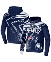 Men's Nfl X Staple Navy New England Patriots Team Slogan All Over Print Pullover Hoodie