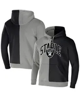 Men's Nfl X Staple Gray, Black Las Vegas Raiders Split Logo Pullover Hoodie