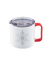 Cambridge Stackable Snowflake Insulated Coffee Mugs, Set of 2