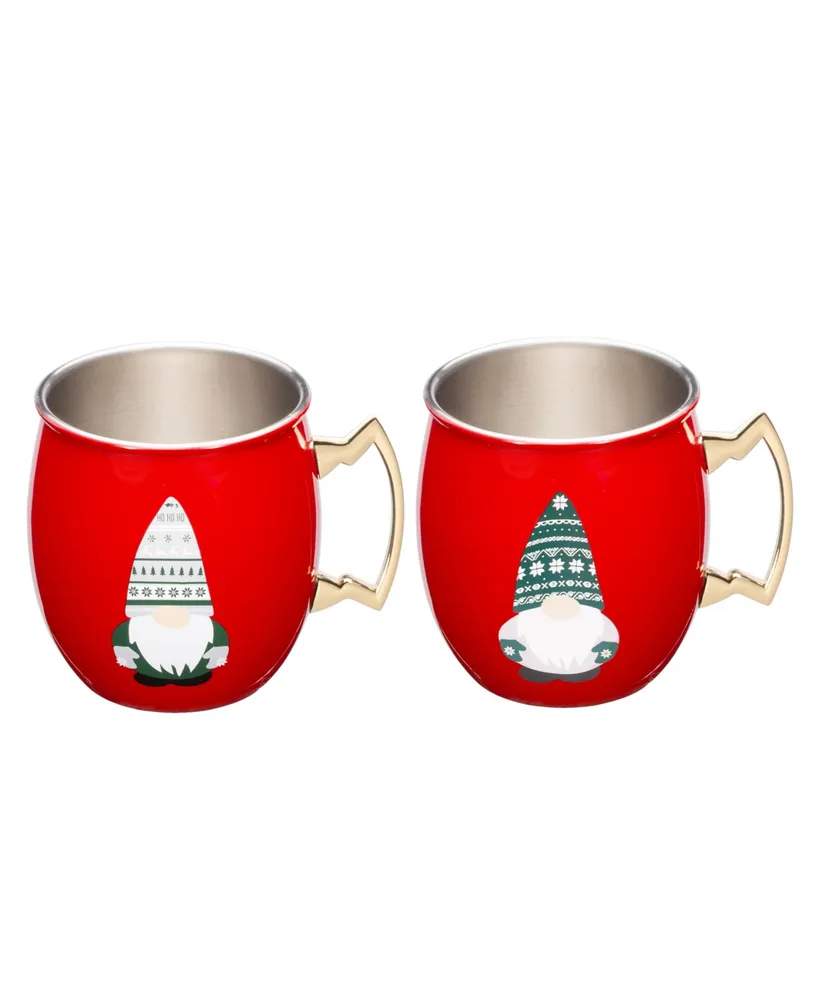 Cambridge Gnome Holiday Moscow Mule Mugs, Set of 2