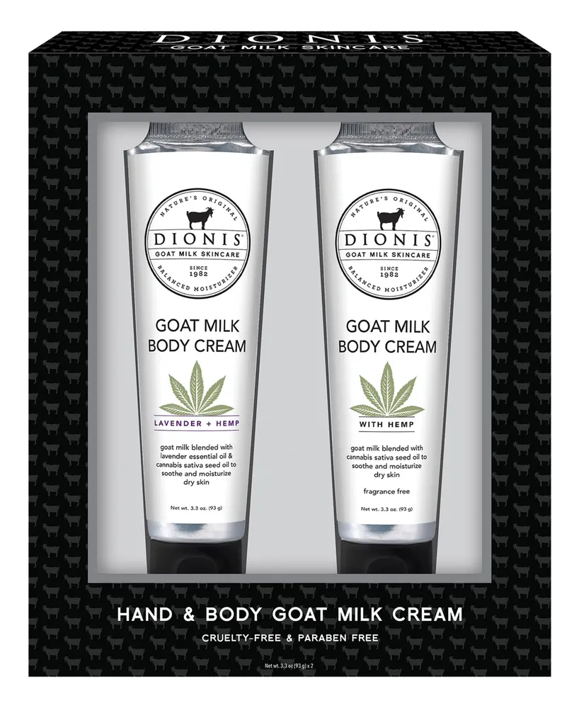 Dionis Hemp Goat Milk Body Cream Gift Set, 2 Piece