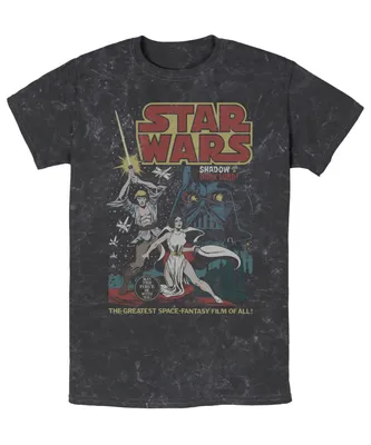 Fifth Sun Men's Star Wars Great Space Fantasy Short Sleeve Mineral Wash T-shirt
