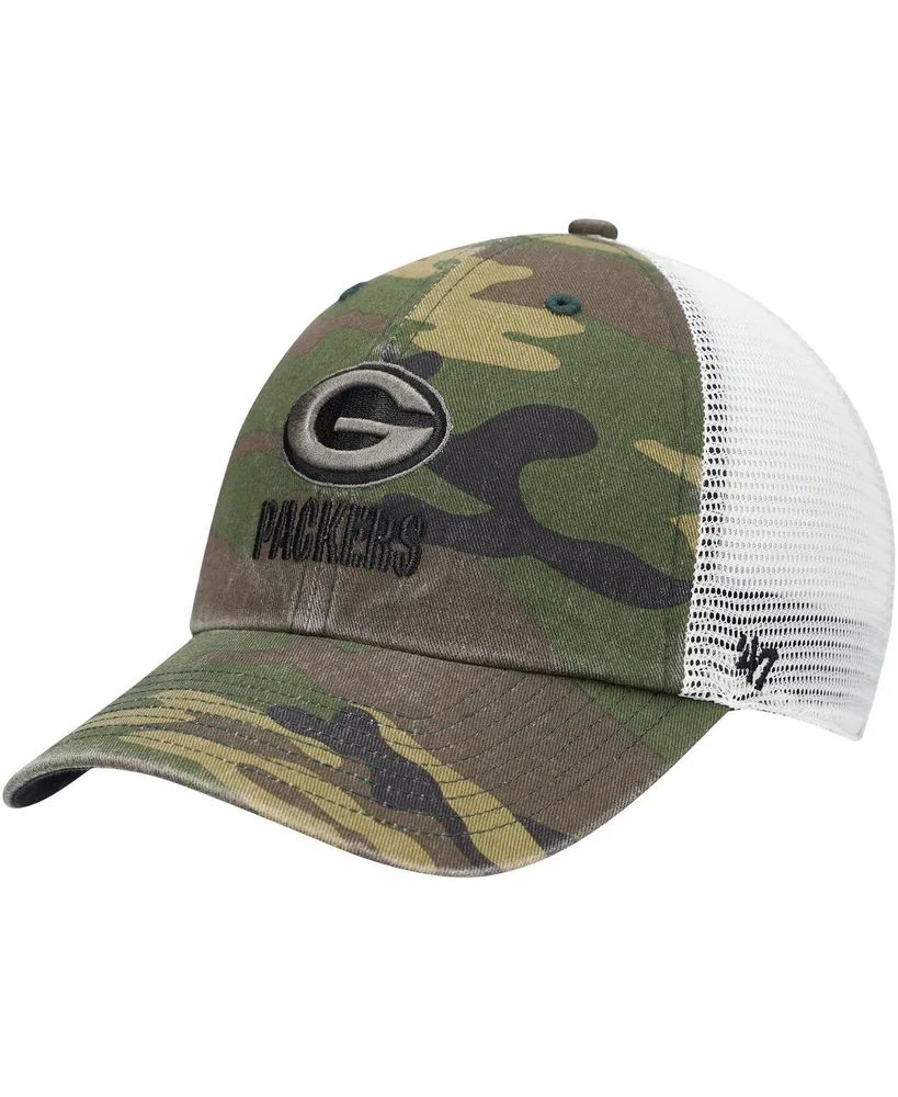 47 Brand Men's '47 Camo Green Bay Packers Branson Clean Up Trucker Hat