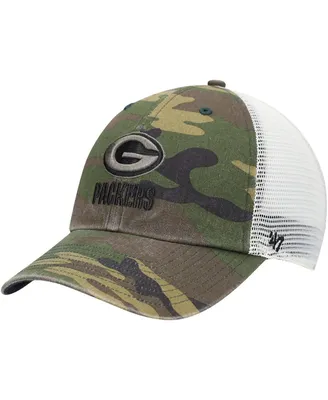 Men's '47 Camo Green Bay Packers Branson Clean Up Trucker Hat