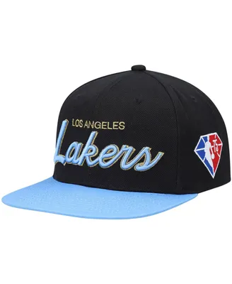 Men's Mitchell & Ness Black Los Angeles Lakers Nba 75th Anniversary Snapback Hat