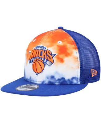 Men's New Era Royal New York Knicks Hazy Trucker 9FIFTY Snapback Hat