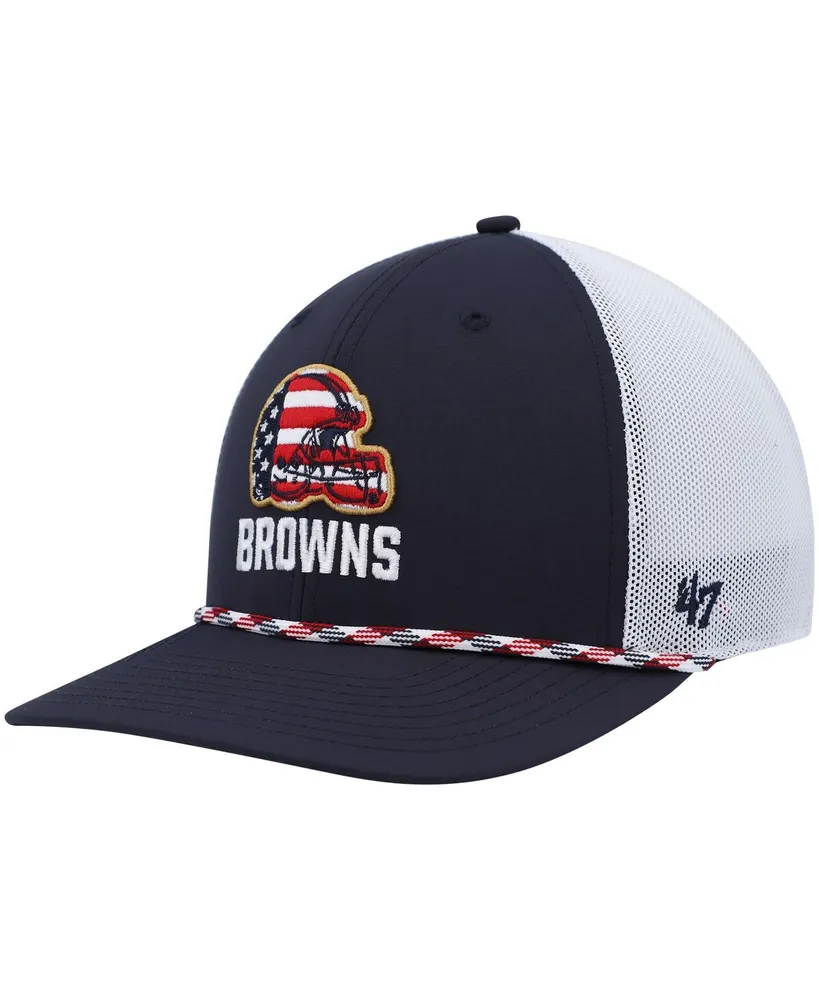 47 Brand Men's '47 Navy, White Cleveland Browns Flag Fill Trucker