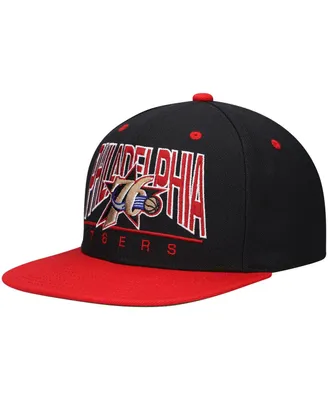 Men's Mitchell & Ness Black Philadelphia 76ers Hardwood Classics City Arch Snapback Hat