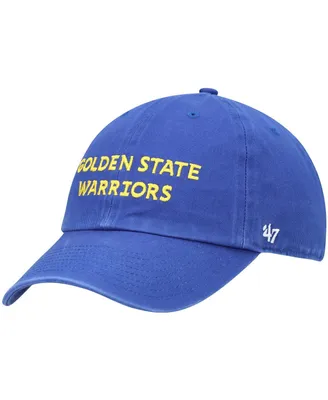 Men's '47 Brand Royal Golden State Warriors Clean Up Wordmark Adjustable Hat
