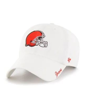 Women's '47 Brand White Cleveland Browns Miata Logo Clean Up Adjustable Hat