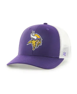 Men's '47 Brand Purple and White Minnesota Vikings Trophy Trucker Flex Hat