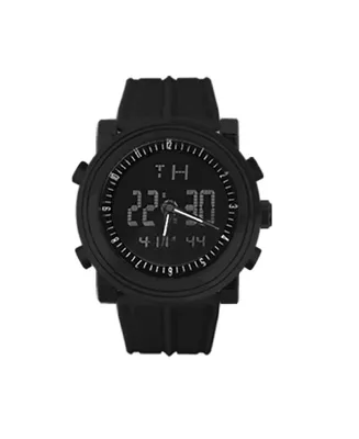 Rocawear Men's Black Silicone Strap Watch 47mm