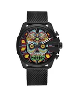 Ed Hardy Men's Matte Black Mesh Bracelet Watch 53mm - Multi