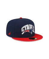 Men's New Era X Staple Navy, Red England Patriots Pigeon 59Fifty Fitted Hat