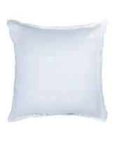 Anaya Home Sky Blue Fringe Soft Linen Pillow