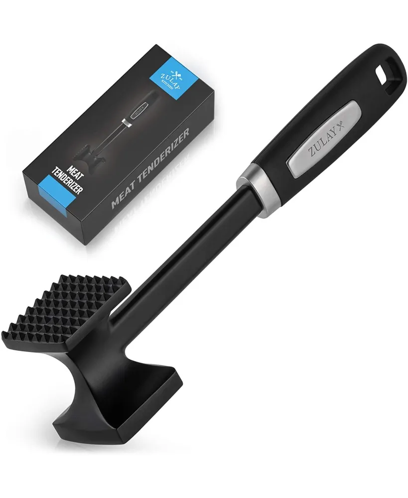 Zulay Kitchen Metal Meat Tenderizer Hammer - Dual-Sided Meat Mallet Tenderizer With Comfort-Grip Handle