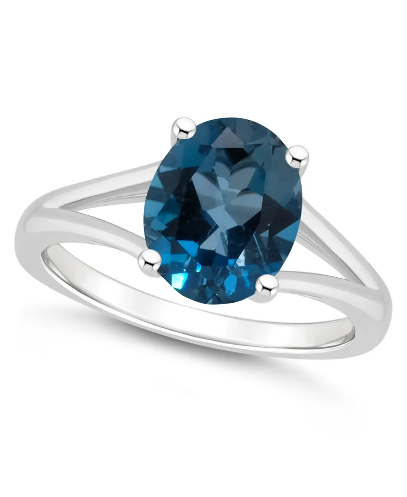 Macy's Women's London Blue Topaz (3-3/5 ct.t.w.) Ring Sterling Silver