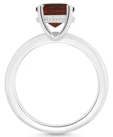 Macy's Women's Garnet (2-1/2 ct.t.w.) and Diamond Accent Ring Sterling Silver