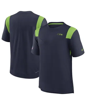 Men's Nike College Navy Seattle Seahawks Sideline Tonal Logo Performance Player T-shirt