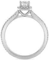 Alethea Certified Diamond Emerald-Cut Engagement Ring (7/8 ct. t.w.) in 14k White Gold featuring diamonds with the De Beers Code of Origin, Created fo