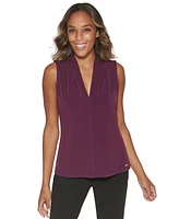 Calvin Klein Gathered V-Neck Sleeveless Top