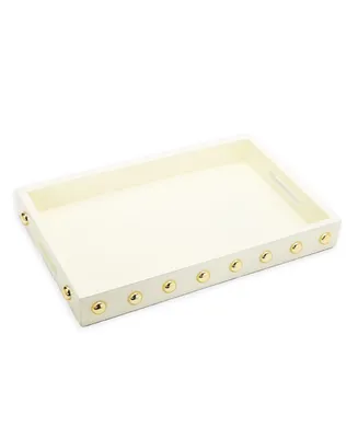 Classic Touch Decorative Serving Tray with Shiny Ball Design