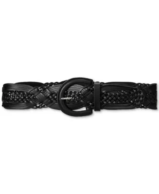 Lauren Ralph Lauren Braided O-Ring Buckle Leather Belt