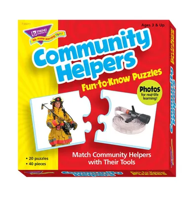 Trend Enterprises Community Helpers Fun-To-Know Puzzle, Set of 40