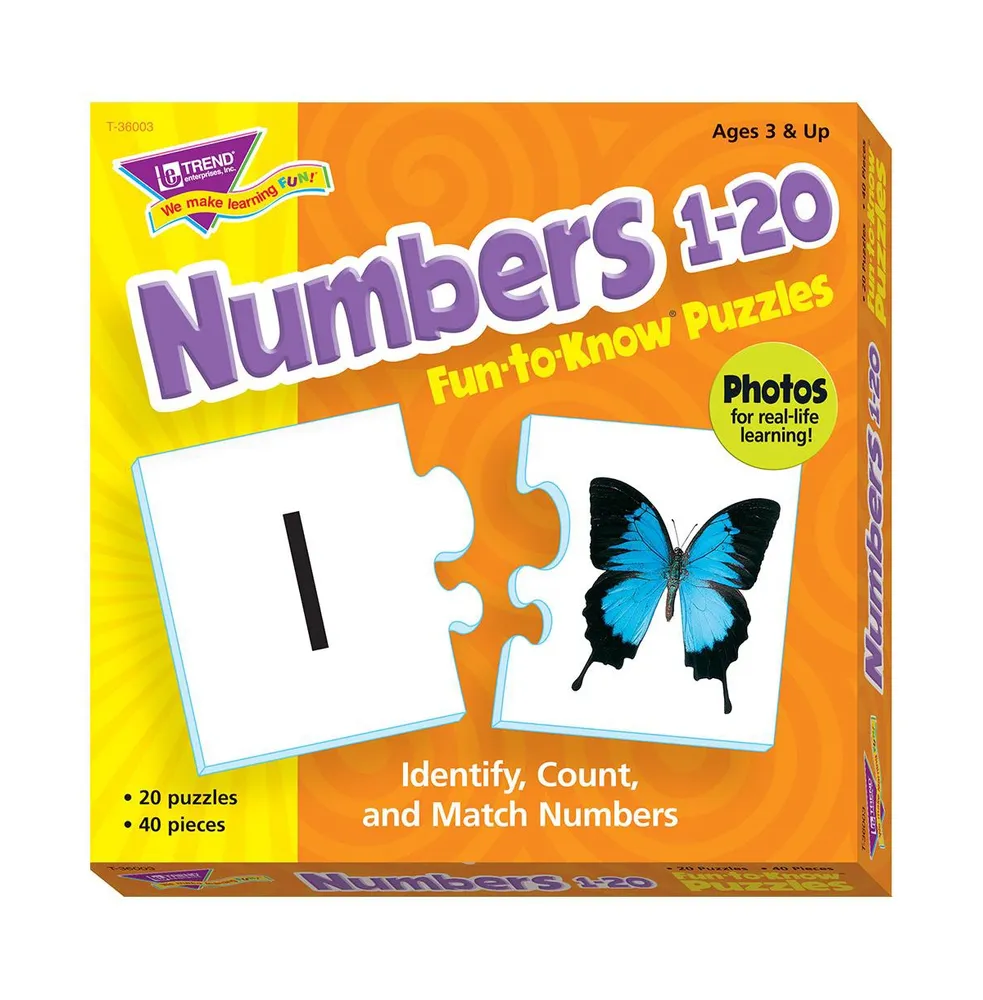 Trend Enterprises Fun-to-Know Puzzles Numbers 1-20 Set, 40 Piece