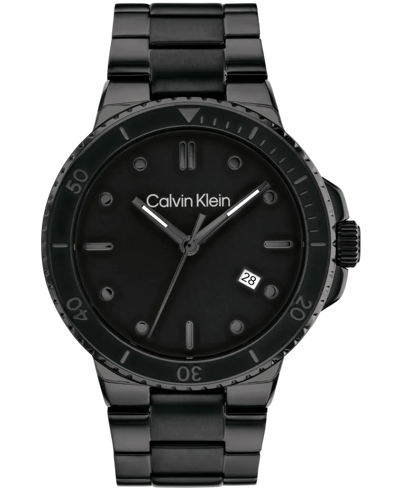 Calvin Klein Men's Black Stainless Steel Bracelet Watch 44mm