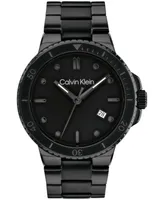 Calvin Klein Men's Black Stainless Steel Bracelet Watch 44mm