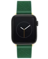 Anne Klein Women's Green Textured Silicone Band Compatible with 38/40/41mm Apple Watch - Green, Gold