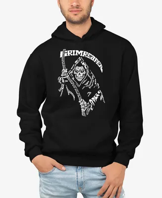 La Pop Art Men's Grim Reaper Word Hooded Sweatshirt