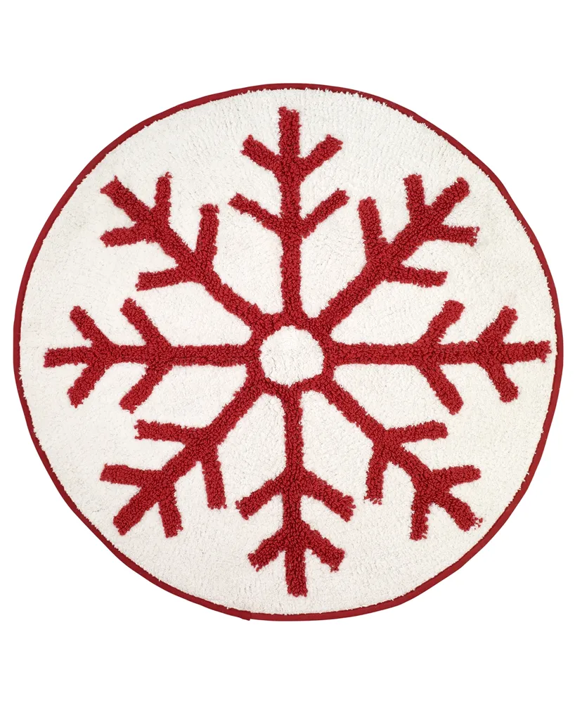 Avanti Sparkle Snowflakes Holiday Bath Rug, 29" Round