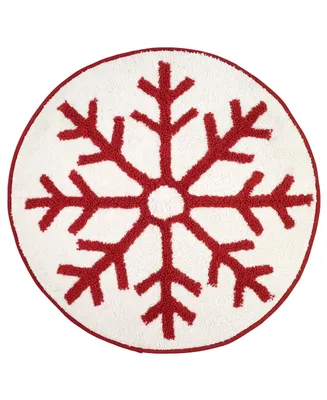 Avanti Sparkle Snowflakes Holiday Bath Rug, 29" Round