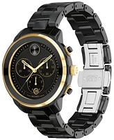 Movado Women's Bold Verso Swiss Quartz Black Ceramic Bracelet Watch 39mm