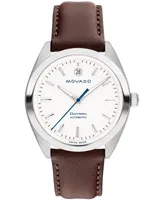 Movado Men's Heritage Datron Swiss Automatic Chocolate Genuine Leather Strap Watch 40mm