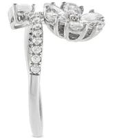 Grown With Love Lab Grown Diamond Pear Flower Bypass Ring (1-1/3 ct. t.w.) in 14k White Gold