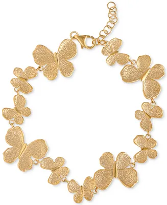 Giani Bernini Textured Butterfly Link Bracelet in 18k Gold-Plated Sterling Silver, Created for Macy's