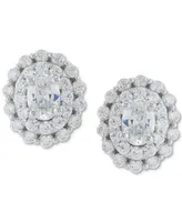 Grown With Love Lab Grown Diamond Oval Halo Stud Earrings (1-1/2 ct. t.w.) in 14k White Gold