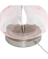 Lalia Home Rippled Table Lamp with Fabric Shade