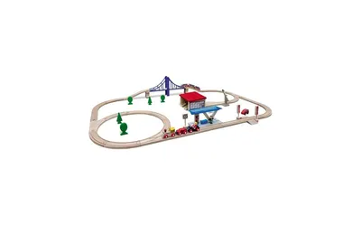 Simba Toys Eichhorn Large Wooden Train Play Set, 58 Piece