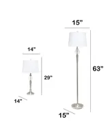 Lalia Home Crystal Drop Table and Floor Lamp Set, 3 Piece