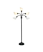 Simple Designs 5 Light Adjustable Gooseneck Floor Lamp with Shades