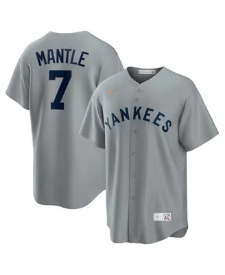 Men's Nike Mickey Mantle Gray New York Yankees Road Cooperstown Collection Player Jersey