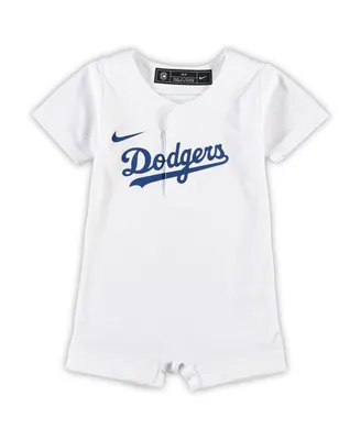 Newborn and Infant Boys and Girls Nike White Los Angeles Dodgers Official Jersey Romper