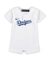 Newborn and Infant Boys Girls Nike White Los Angeles Dodgers Official Jersey Romper