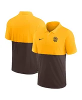 Men's Nike Gold, Brown San Diego Padres Team Baseline Striped Performance Polo Shirt